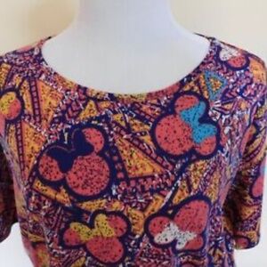 LulaRoe DISNEY Colorful top Size XS Tunic style Minnie Mouse shirt Irma NWT